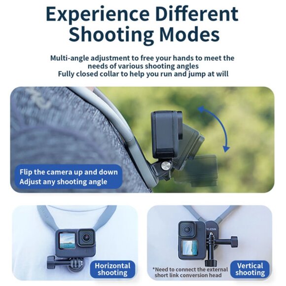 TELESIN Magnetic Neck Holder Mount Max Size POV for Action Cameras - Picture 5 of 12